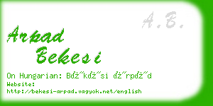 arpad bekesi business card